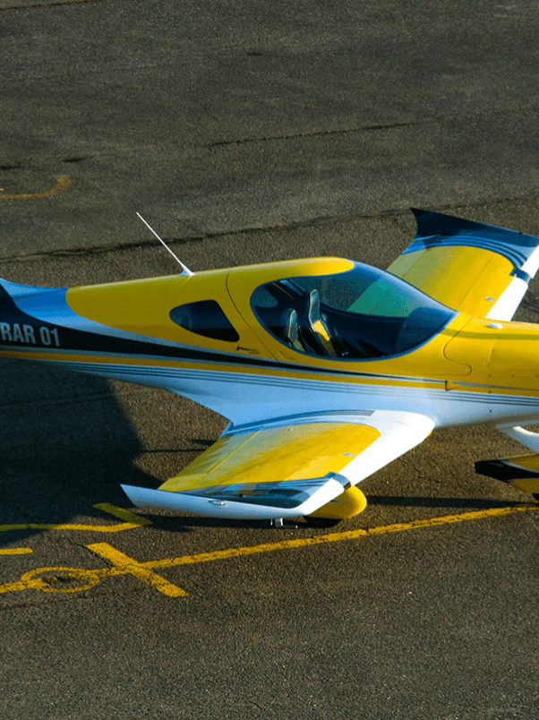Bristell aircraft in yellow livery